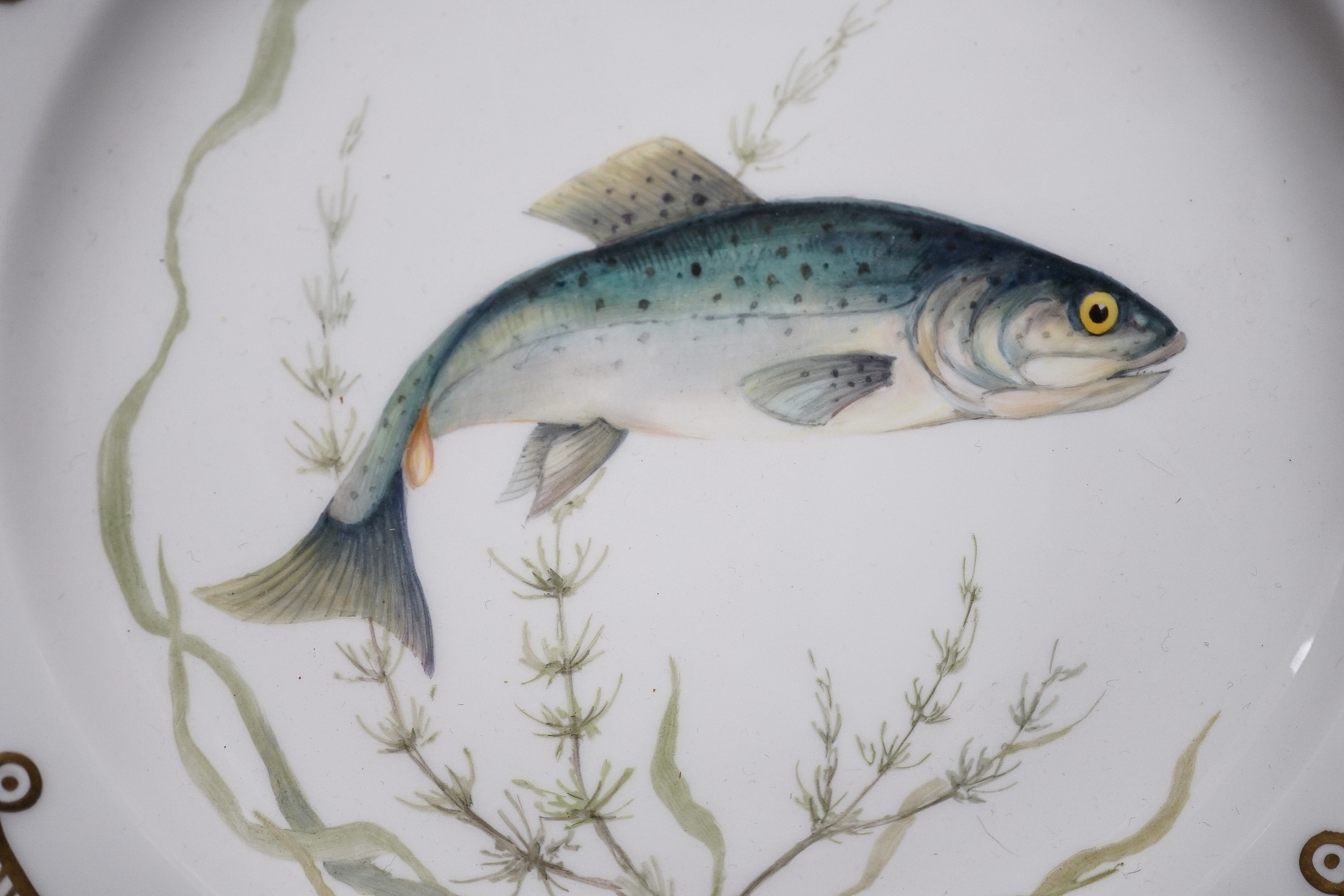 A Royal Copenhagen Fauna Danica fish plate, date code for 1957, painted with 